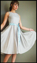 The Coco Dress in Smoke from the Melissa Baswell Eco.Luxury Line