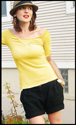 The Bella Top in Sun & Madeline Shorts in Black