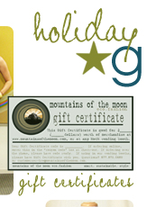 Holiday Gifts - Gift Certificates